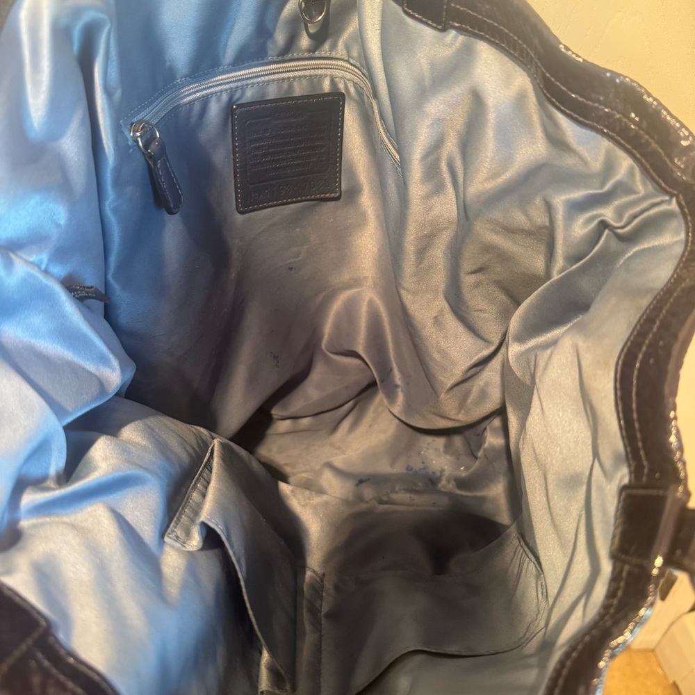 COACH‎ Audrey Navy Blue Large Tote Y2K - Picture 2 of 4